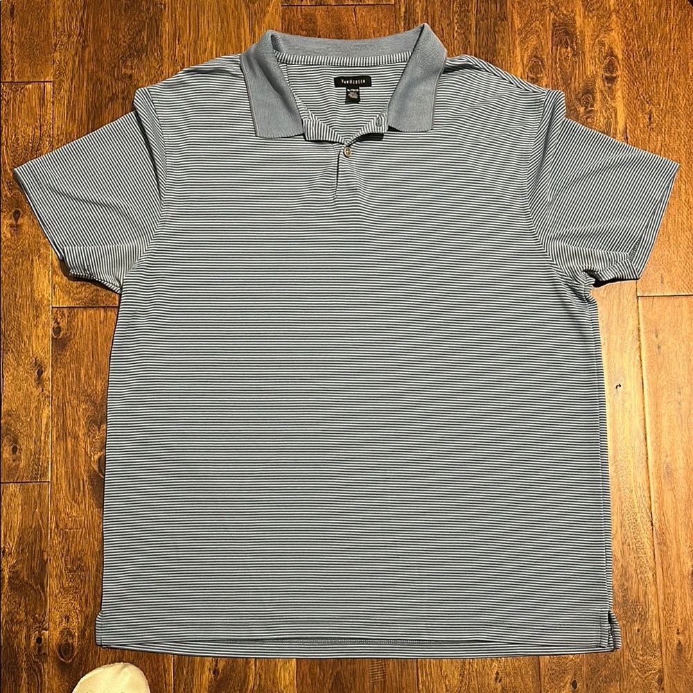 Van Heusen Men's Blue Striped Polo Shirt size XL